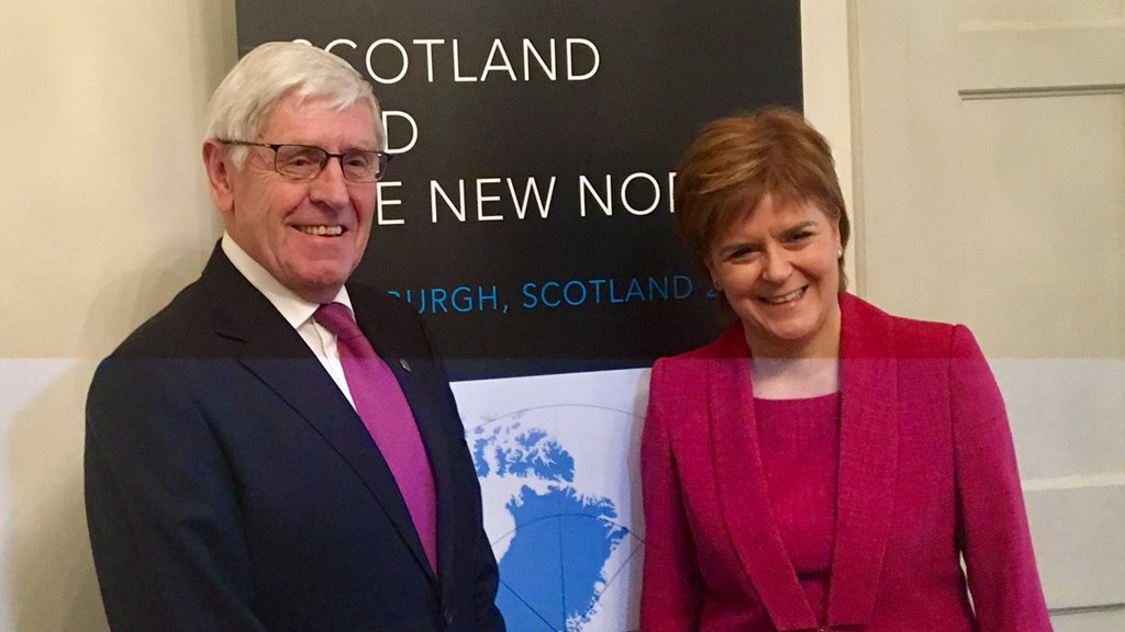 Poul Michelsen og Nicola Sturgeon samd um samstarv