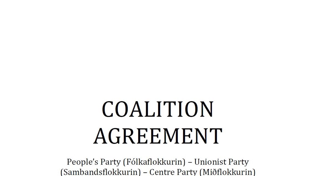 The Faroese Coalition Agreement in Danish and English