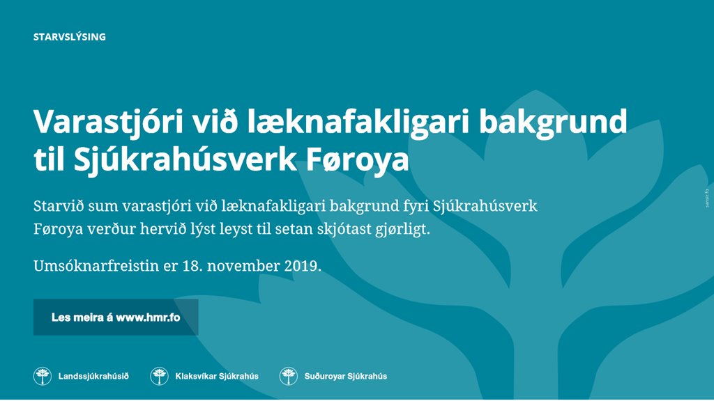 Varastjóri við læknafakligari bakgrund til Sjúkrahúsverk Føroya